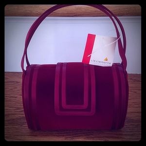 Red velvet bag